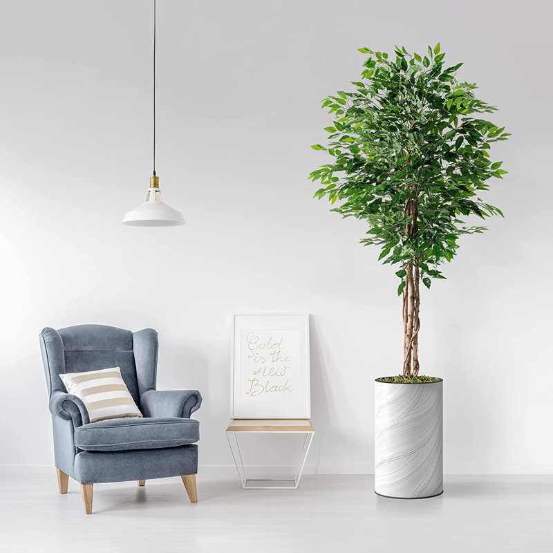 Artificial Tree in Modern Planter, Fake Ficus Silk Tree, Artificial Plant for Indoor and Outdoor Home outlet Decoration